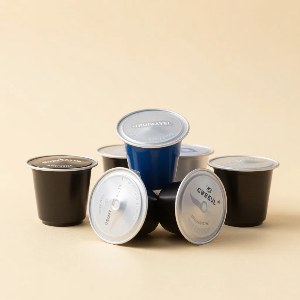 An office pack of coffee pods on a light background